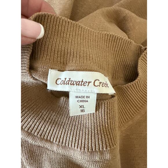 Coldwater Creek Silk Blend Pull over Sweater Camel Color XL - Picture 3 of 4